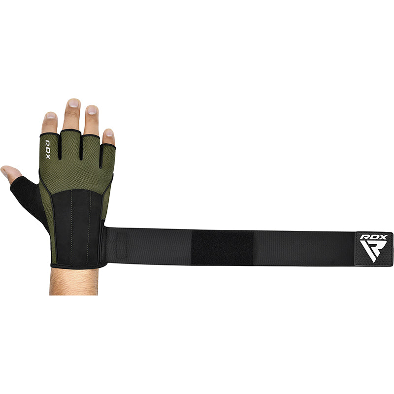 RDX W3 Workout Gym Gloves#color_army-green