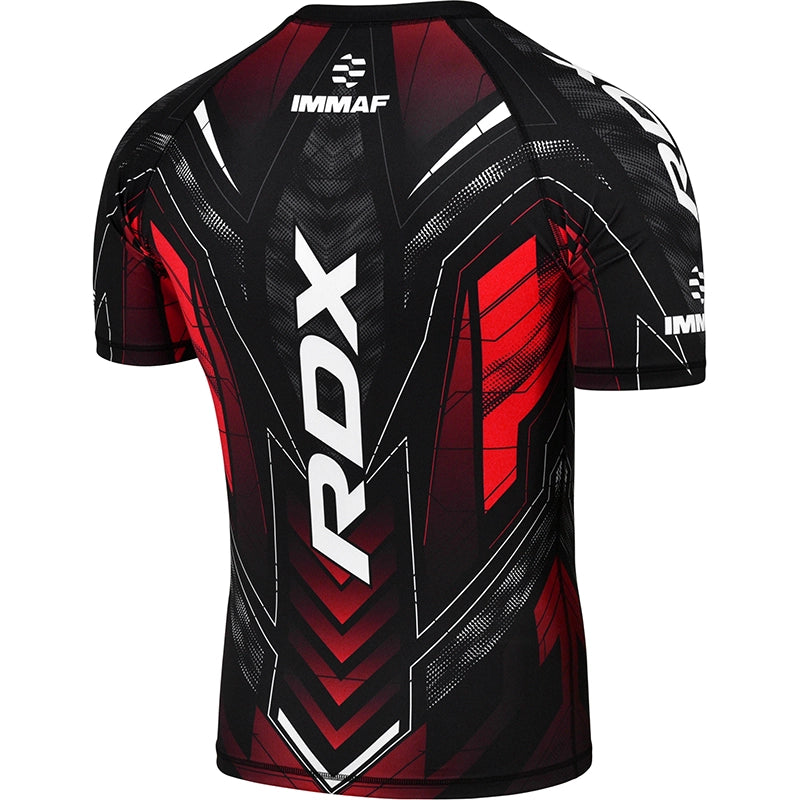 RDX IMMAF Approved Half Sleeves Compression Shirt Red