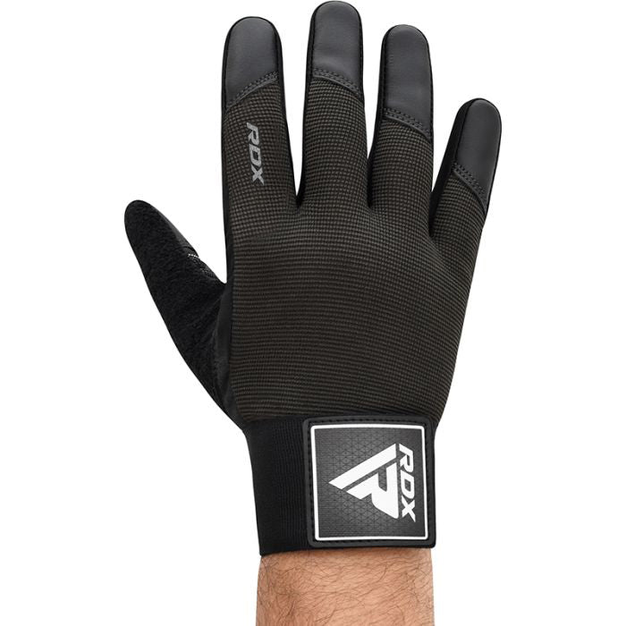 RDX T2 WEIGHTLIFTING FULL FINGER GYM GLOVES#color_black