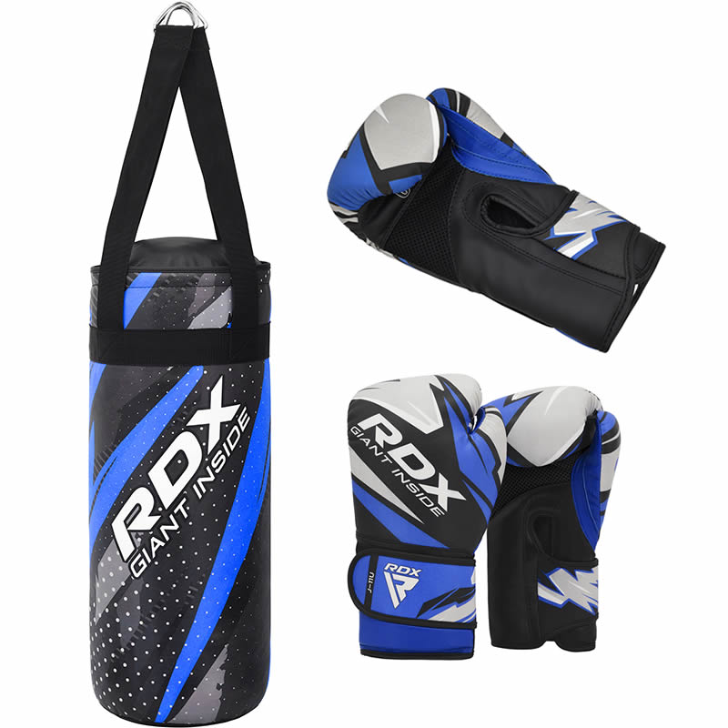 RDX J11 2ft Kids Training Punch Bag & Boxing Gloves Set#color_blue