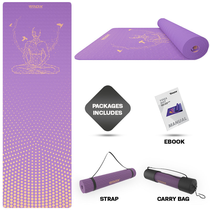 RDX D2 6mm 4-in-1 TPE Yoga Mat Set