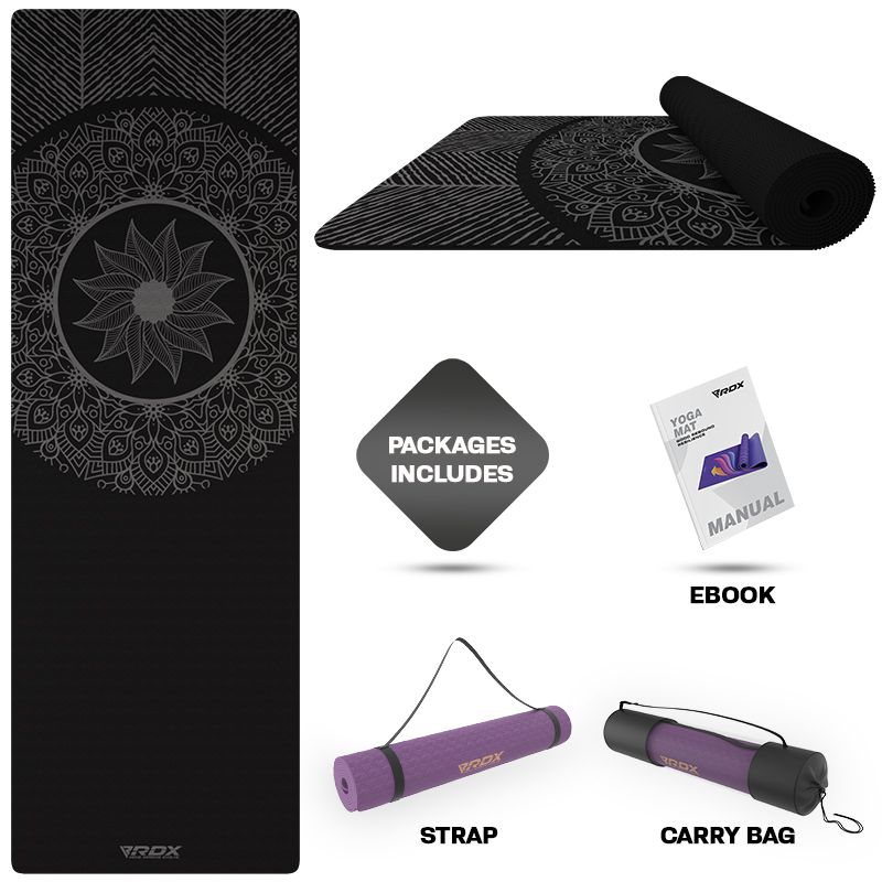 RDX D5 6mm 4-in-1 TPE Yoga Mat Set