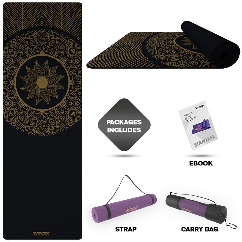 RDX D6 6mm 4-in-1 TPE Yoga Mat Set