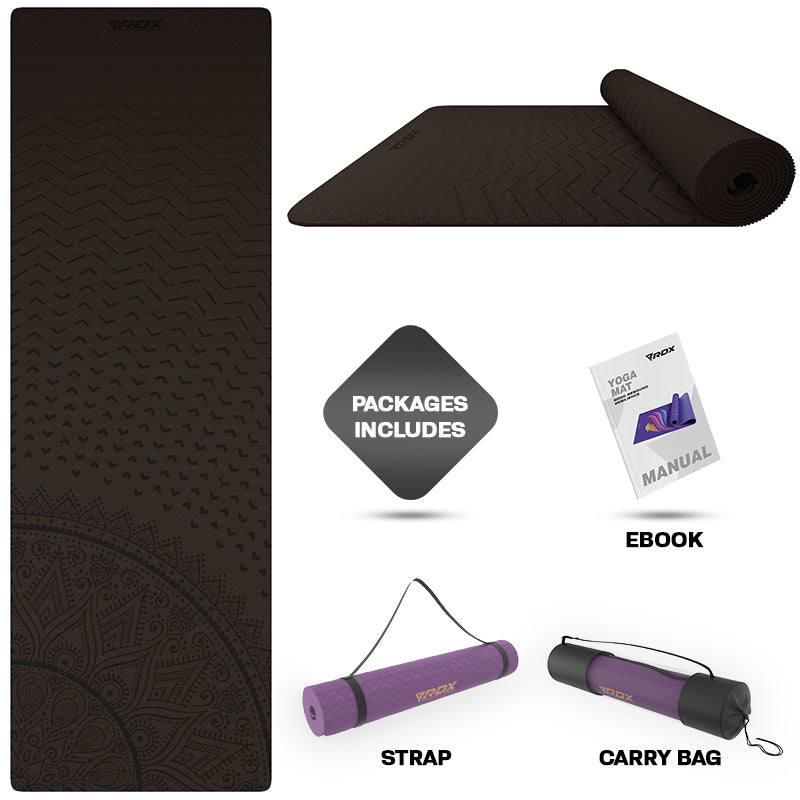 RDX D1 6mm 4-in-1 TPE Yoga Mat Set