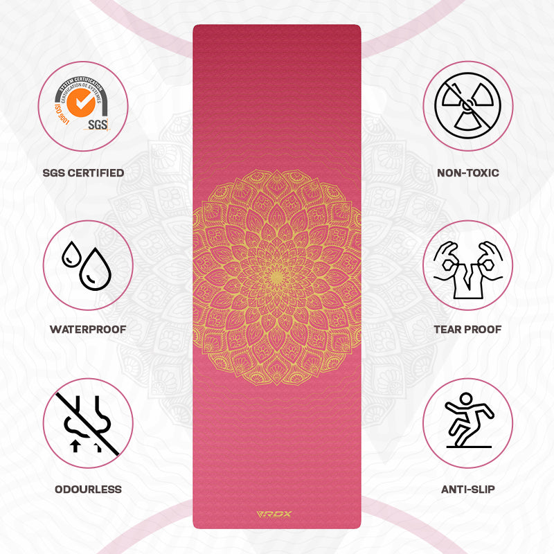 RDX D7 6mm 4-in-1 TPE Yoga Mat Set