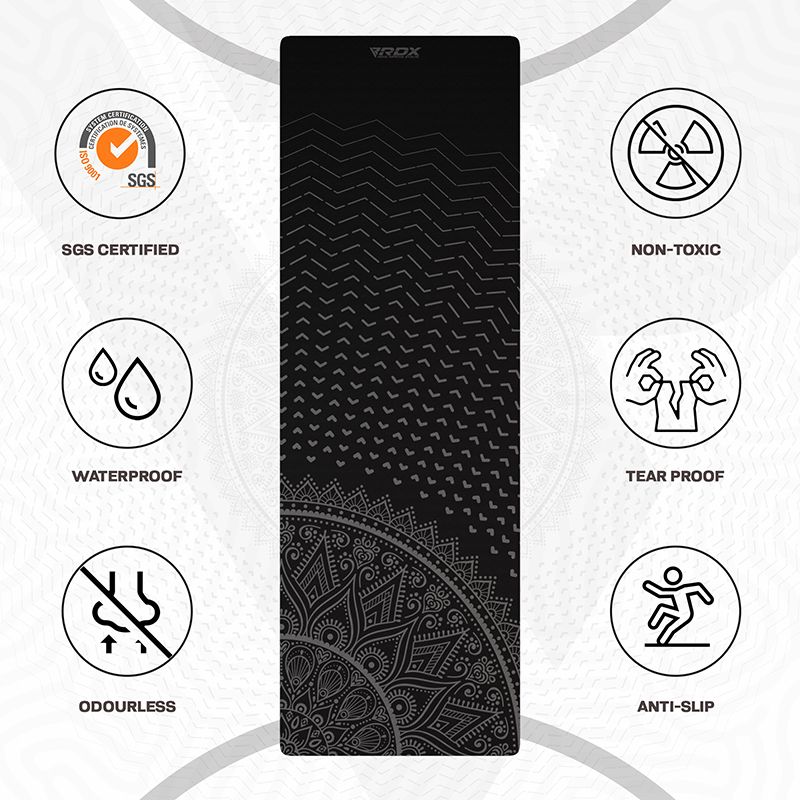 RDX D9 6mm 4-in-1 TPE Yoga Mat Set