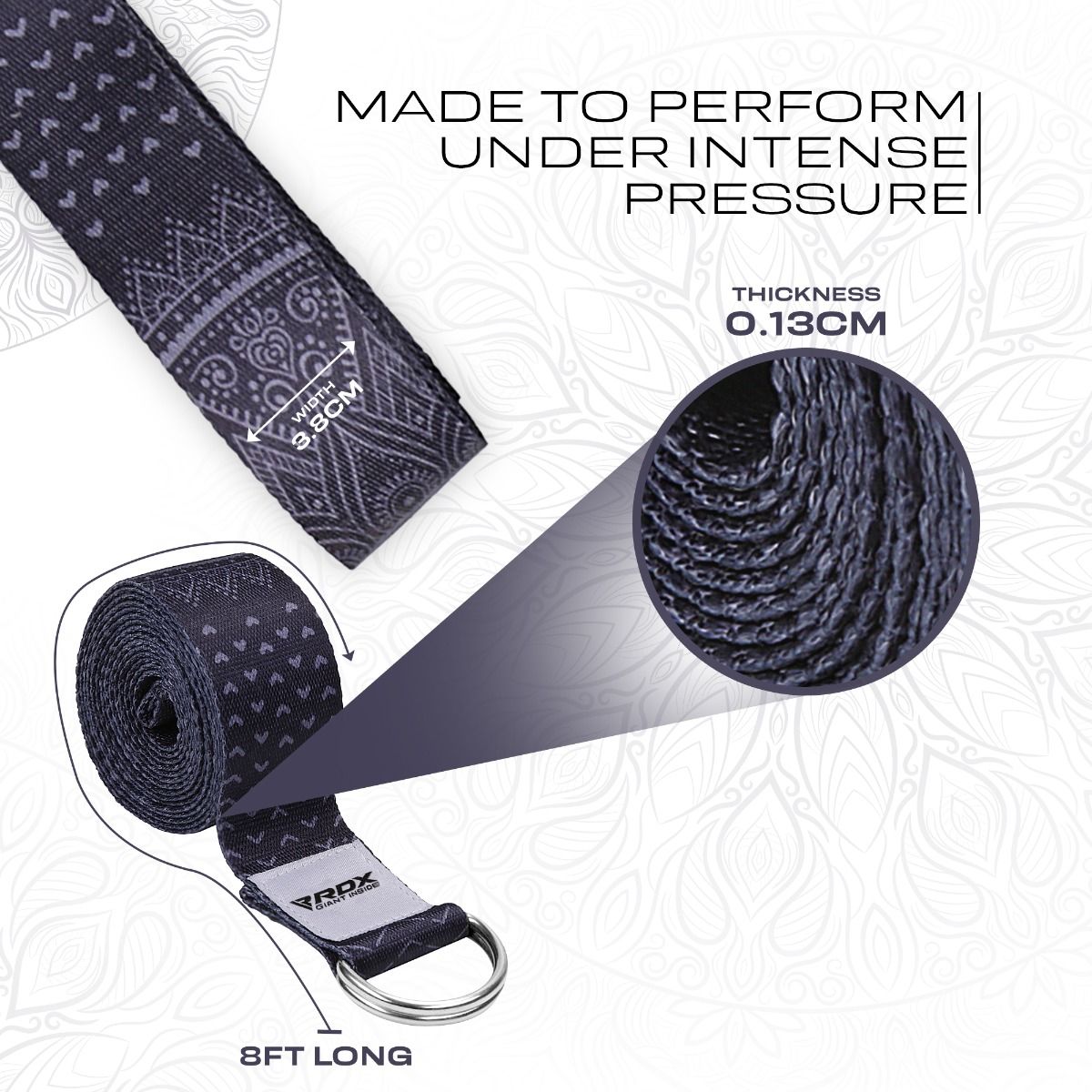 RDX F15 D-Ring Steel Buckle Cotton Yoga Strap