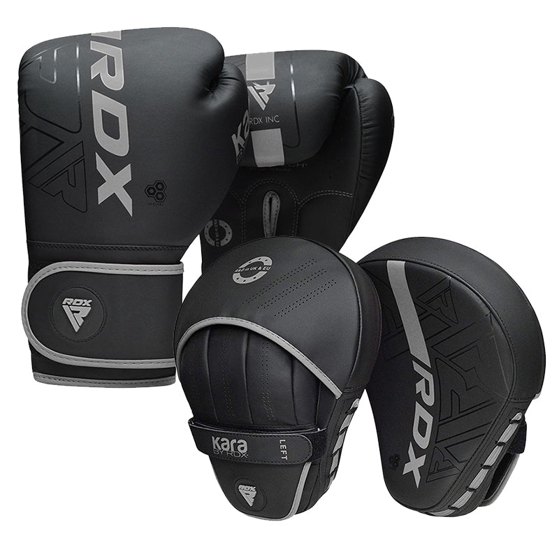 RDX F6 KARA Boxing Gloves & Focus Pads#color_silver
