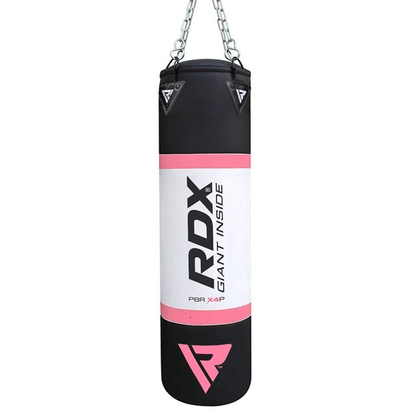 RDX X4 4ft 4-in-1 Punch Bag with Gloves & Ceiling Hook Set