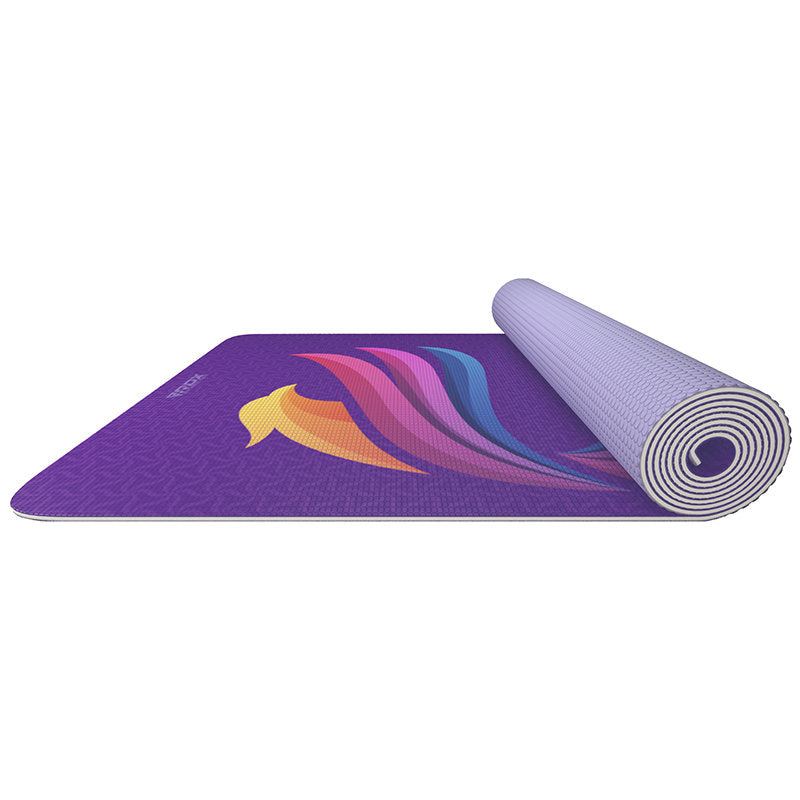 RDX D2 4-in-1 Iris 6mm PVC Yoga Mat Orchid Phoenix Set