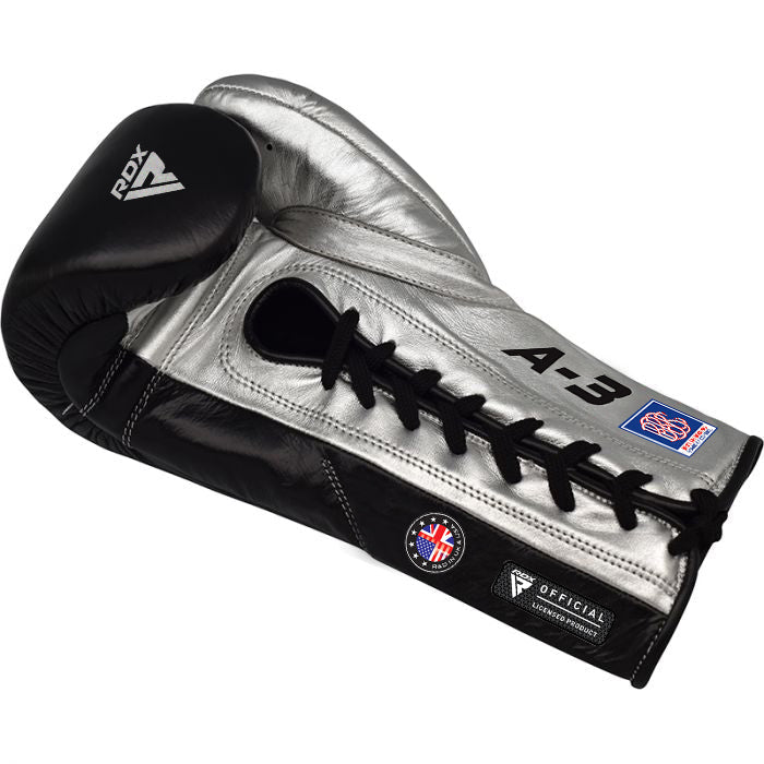 RDX A3 BBBofC Approved Professional Fight Boxing Gloves#color_black