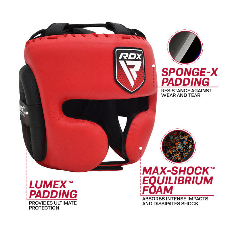 RDX APEX Boxing Head Gear With Cheek Protector#color_red
