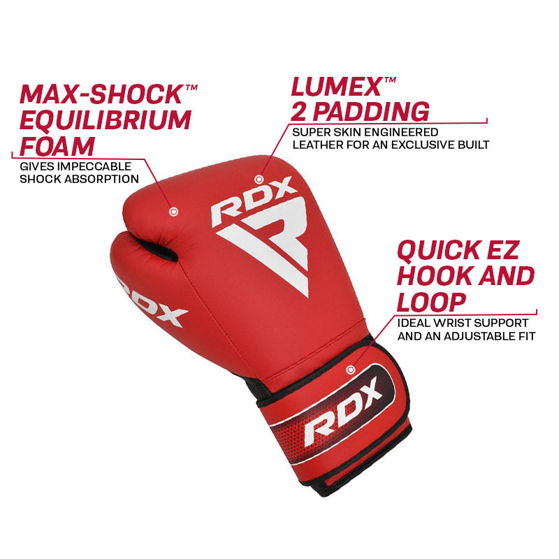 RDX APEX Sparring/Training Boxing Gloves Hook & Loop #color_red