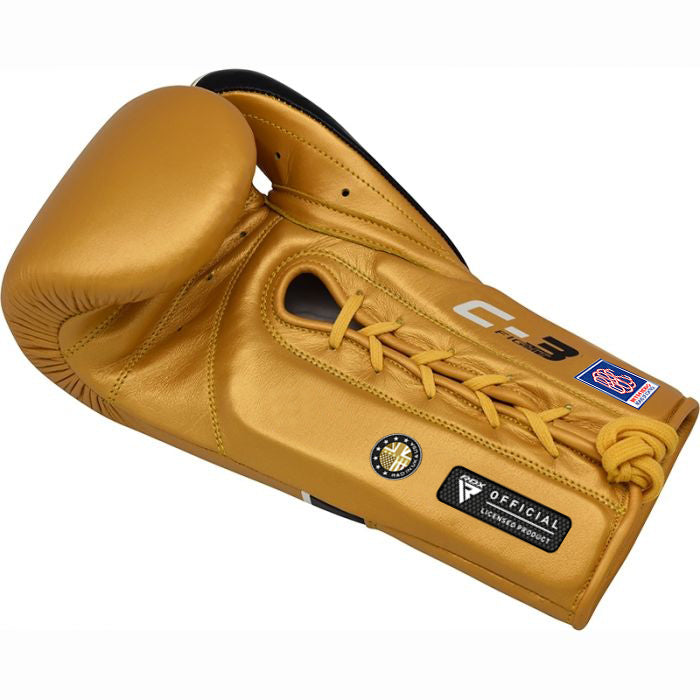 RDX C3 BBBofC Approved Pro Fight Boxing Gloves#color_golden