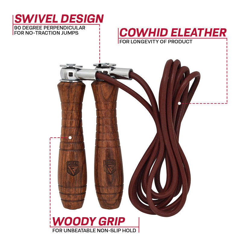 RDX L2 Wooden Grips 9ft Skipping Rope