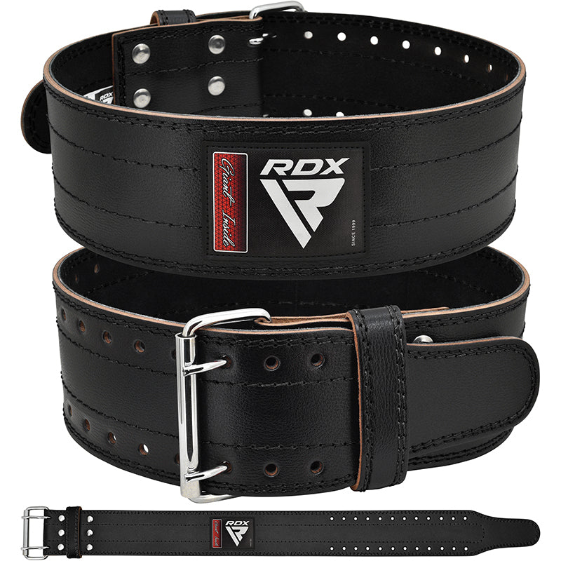 RDX RD1 4â€  Powerlifting Leather Gym Belt#color_black