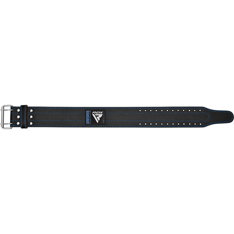 RDX RD1 4â€  Powerlifting Leather Gym Belt#color_blue