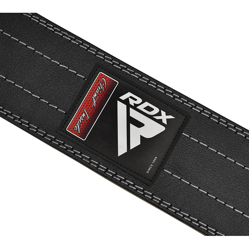 RDX RD1 4â€  Powerlifting Leather Gym Belt#color_white