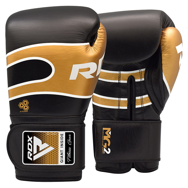 RDX S7 Bazooka Leather Boxing Sparring Gloves#color_black