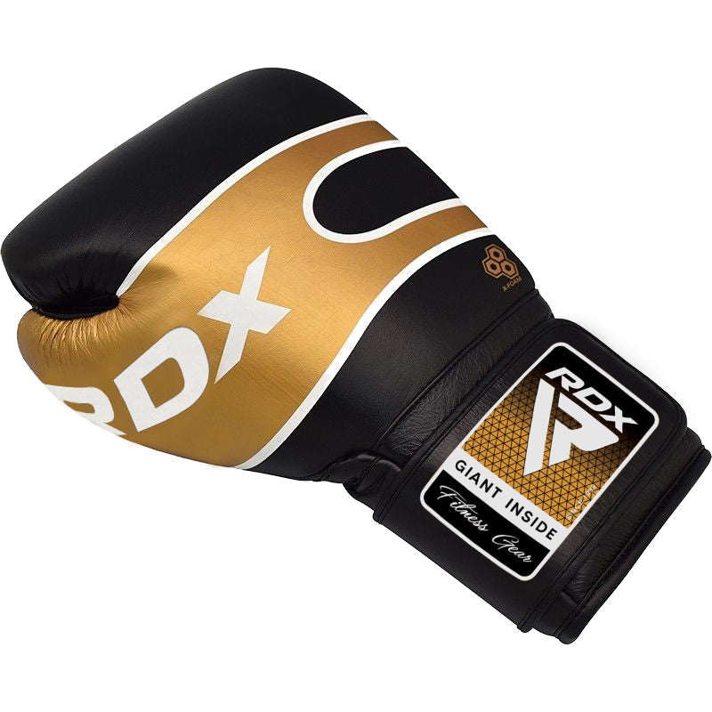 RDX S7 Bazooka Leather Boxing Sparring Gloves#color_black