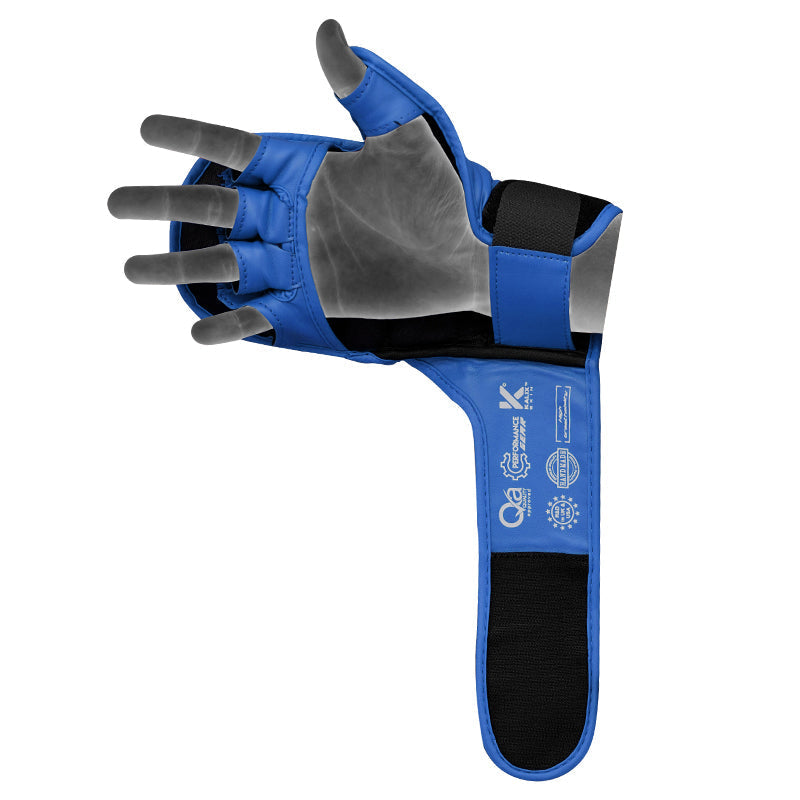 RDX T17 AURA MMA Hybrid Open Palm Grappling Gloves with Nova Tech#color_blue