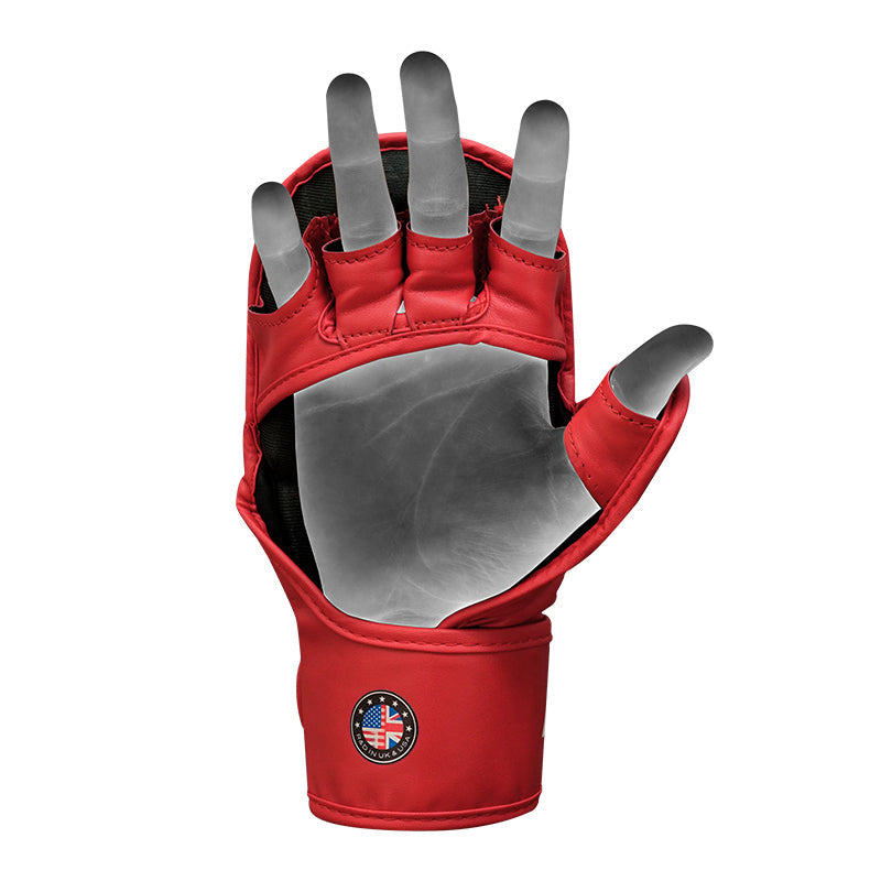 RDX T17 AURA MMA Hybrid Open Palm Grappling Gloves with Nova Tech#color_red
