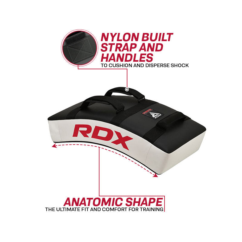 RDX T1 Curved Kick Shield with Nylon Handles  #color_white