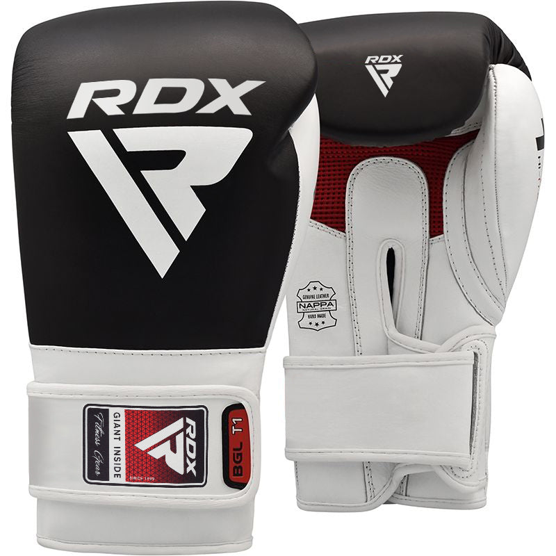 RDX black white sparring boxing gloves