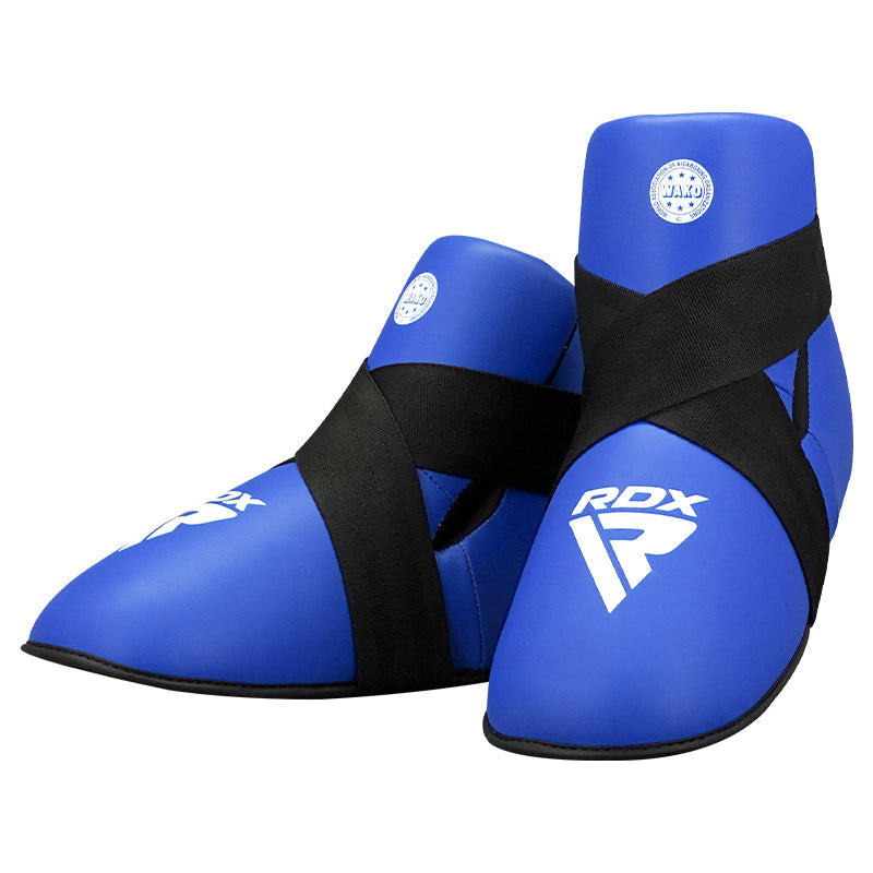 RDX T1 WAKO Approved  Leather Foot Protector#color_blue