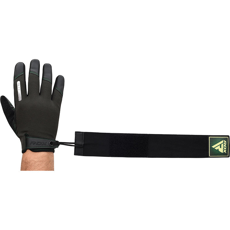 RDX T2 Touch Screen Friendly Full Finger Gym Gloves#color_army-green