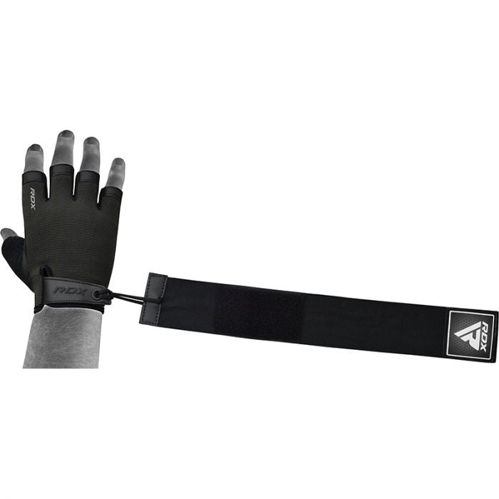 RDX T2 Weightlifting Half Finger Gym Gloves#color_black