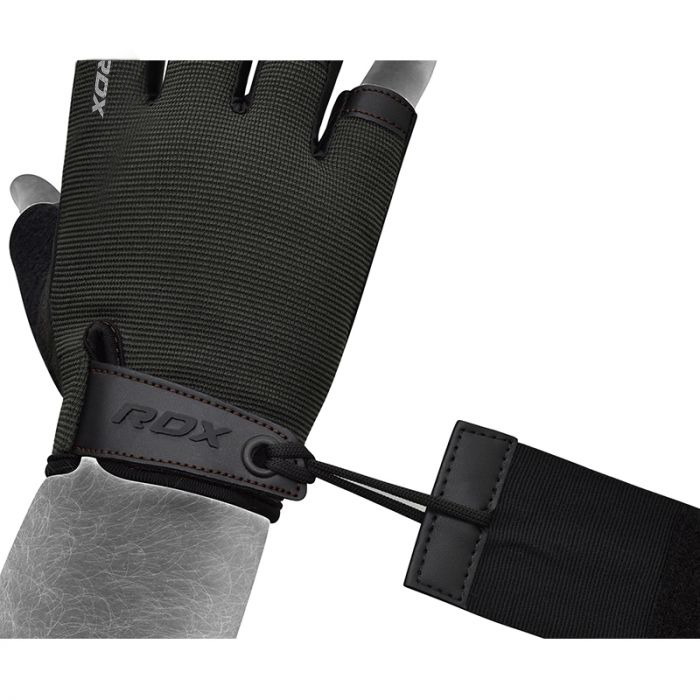 RDX T2 Weightlifting Half Finger Gym Gloves#color_brown