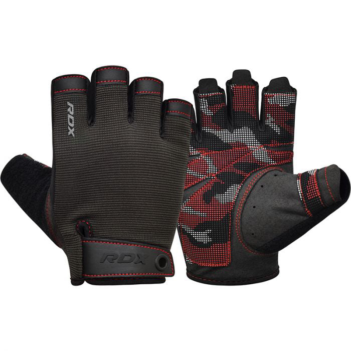 RDX T2 Weightlifting Half Finger Gym Gloves#color_red
