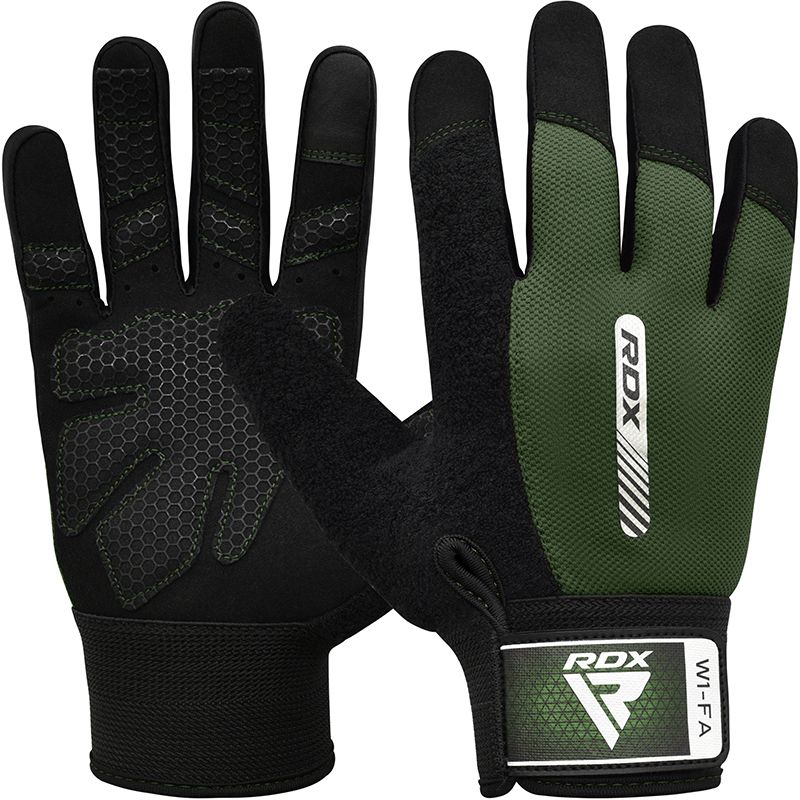 RDX W1 Full Finger Gym Gloves#color_green