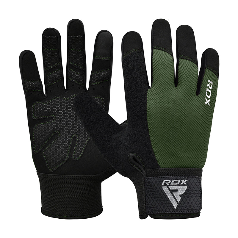 RDX W1F Full Finger Gym Workout Gloves#color_army-green