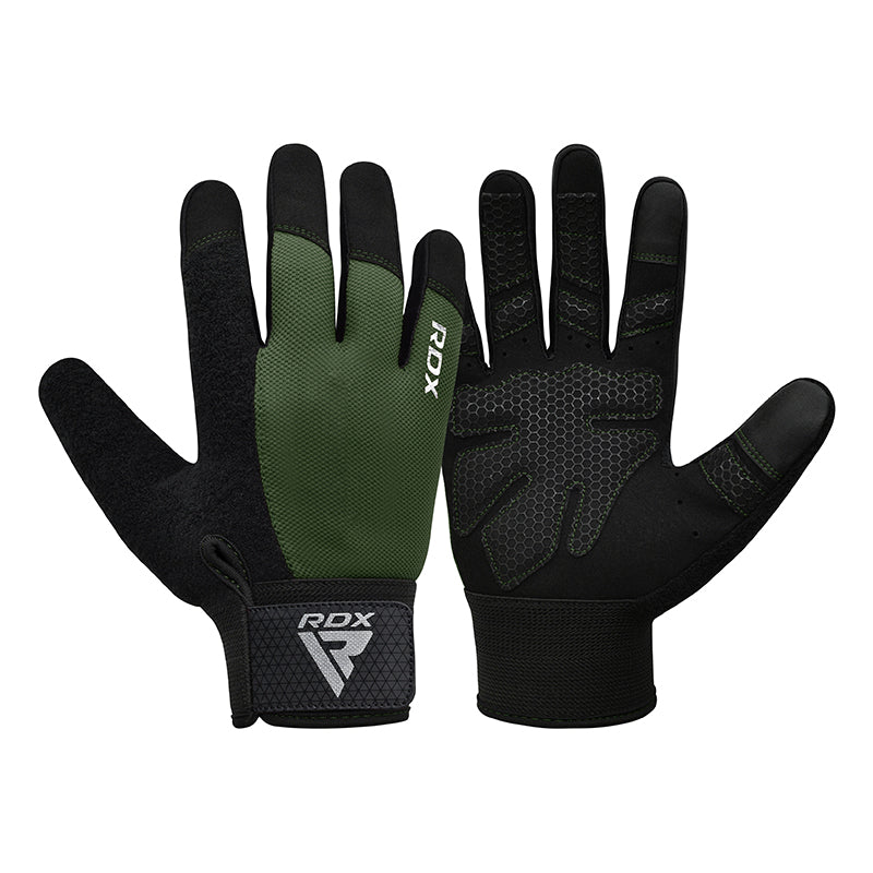 RDX W1F Full Finger Gym Workout Gloves#color_army-green