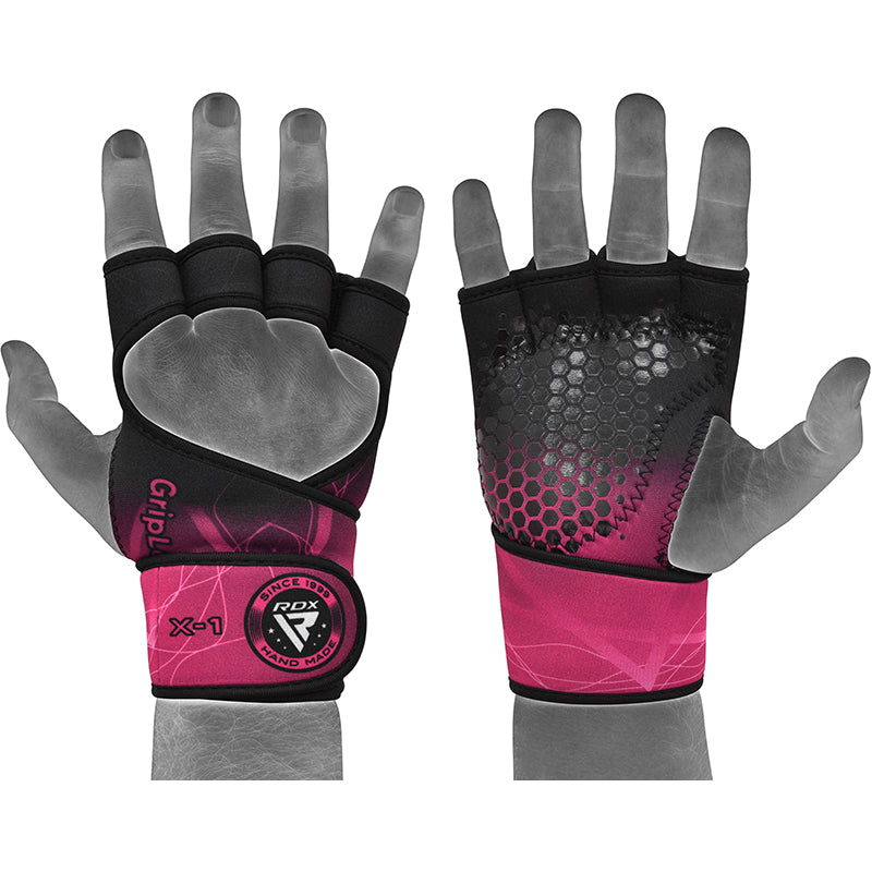 RDX X1 Weightlifting Grips For Women#color_pink