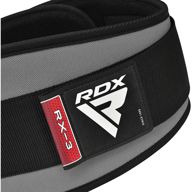 RDX X3 6 INCH Weightlifting Neoprene Gym Belt#color_grey