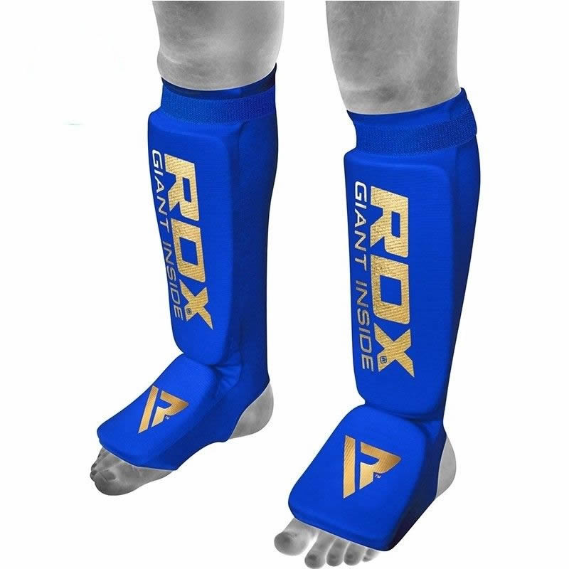 RDX SI MMA Gel Padded Lightweight Shin Instep Guard OEKO-TEX® Standard 100 certified#color_blue