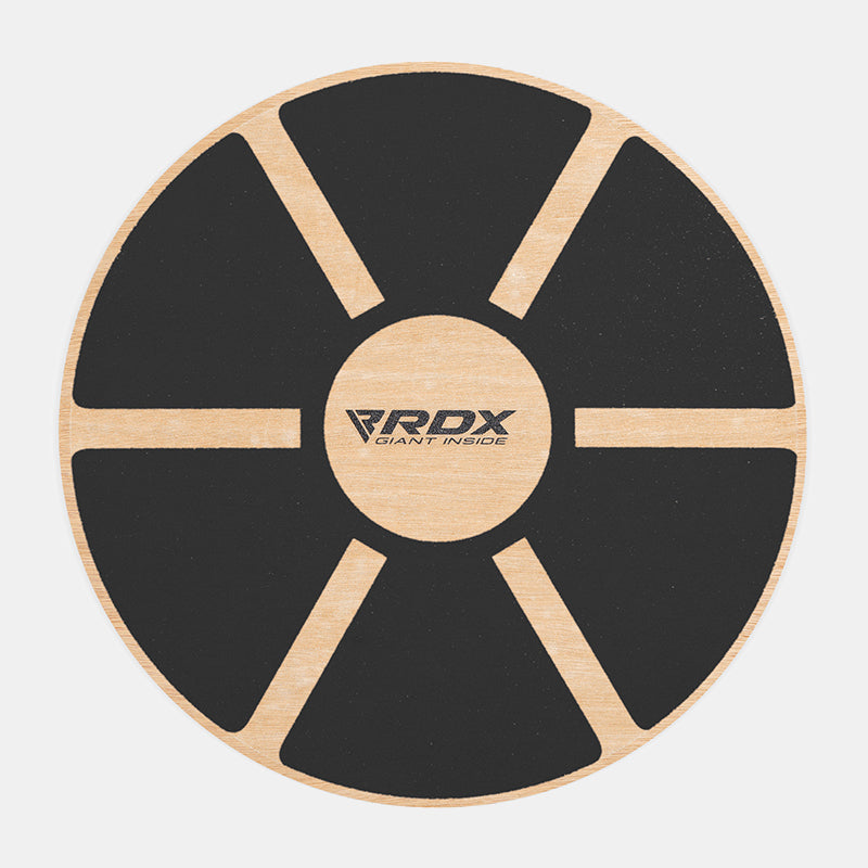 RDX W1 Wooden Wobble Round Balance Board#color_black