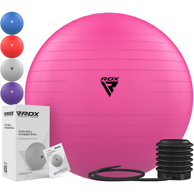 RDX B1 Inflatable Anti-Slip Yoga Ball with Portable Foot Air Pump#color_pink