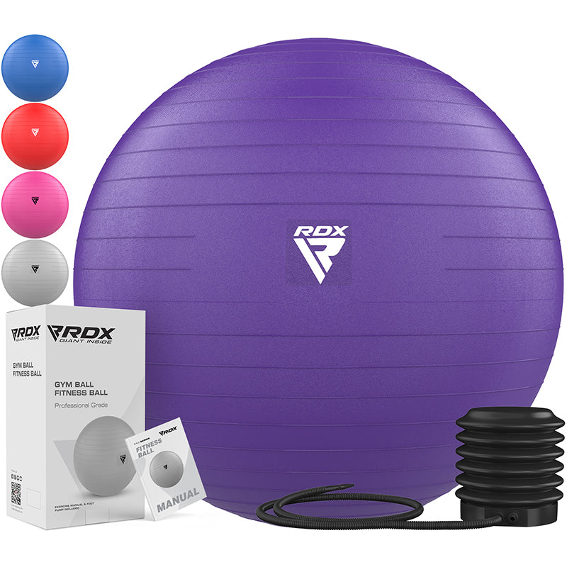 RDX B1 Inflatable Anti-Slip Yoga Ball with Portable Foot Air Pump#color_purple