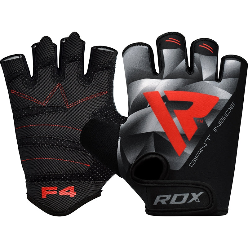 RDX F4 Fingerless Weightlifting Gloves#color_grey